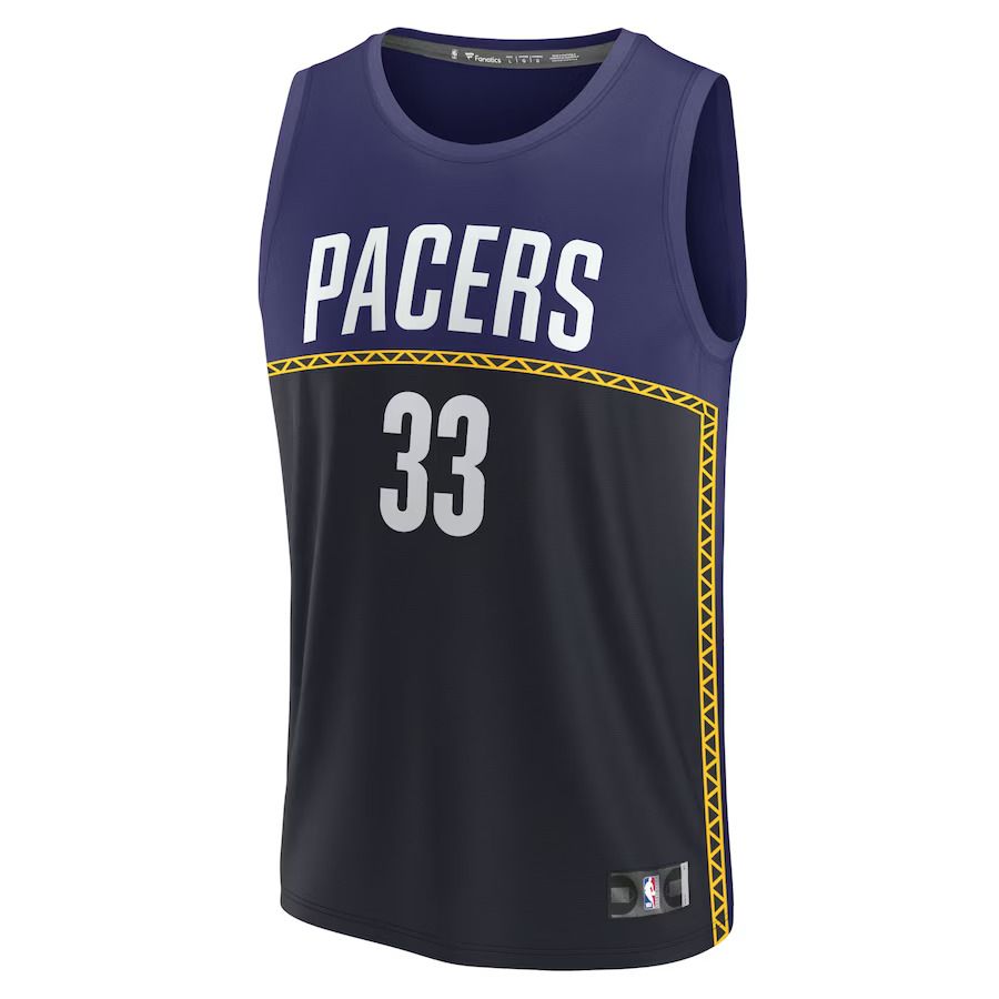 Men Indiana Pacers 33 Myles Turner Fanatics Branded Blue City Edition 2022-23 Fastbreak NBA Jersey